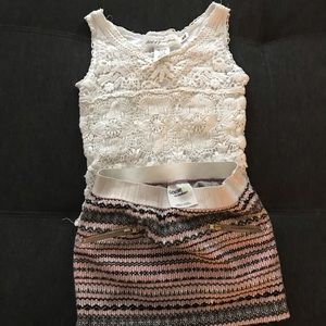 Matching set pastel pink and white